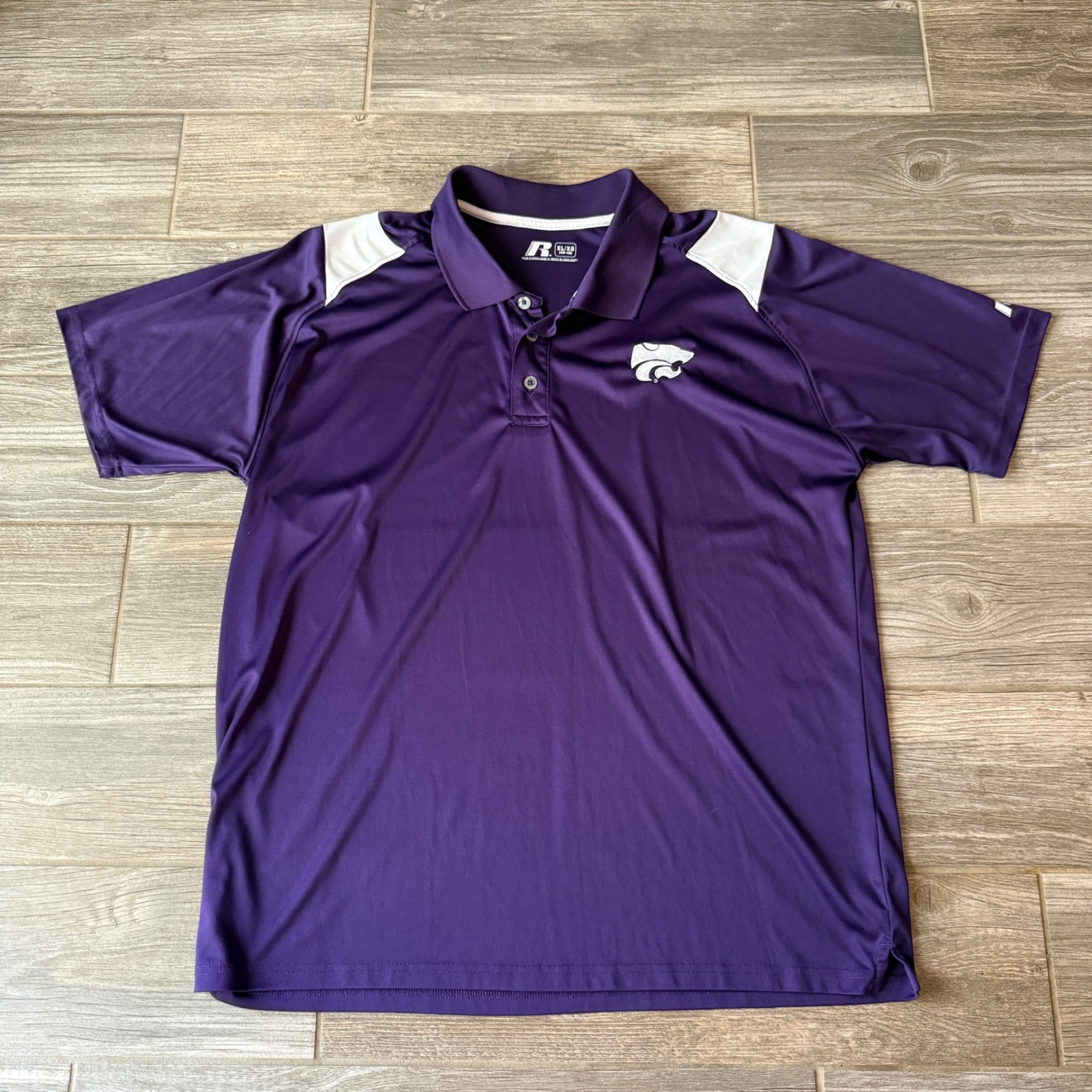 Russell Athletic Kansas State Wildcats Purple Polo Shirt Mens Xl K-State